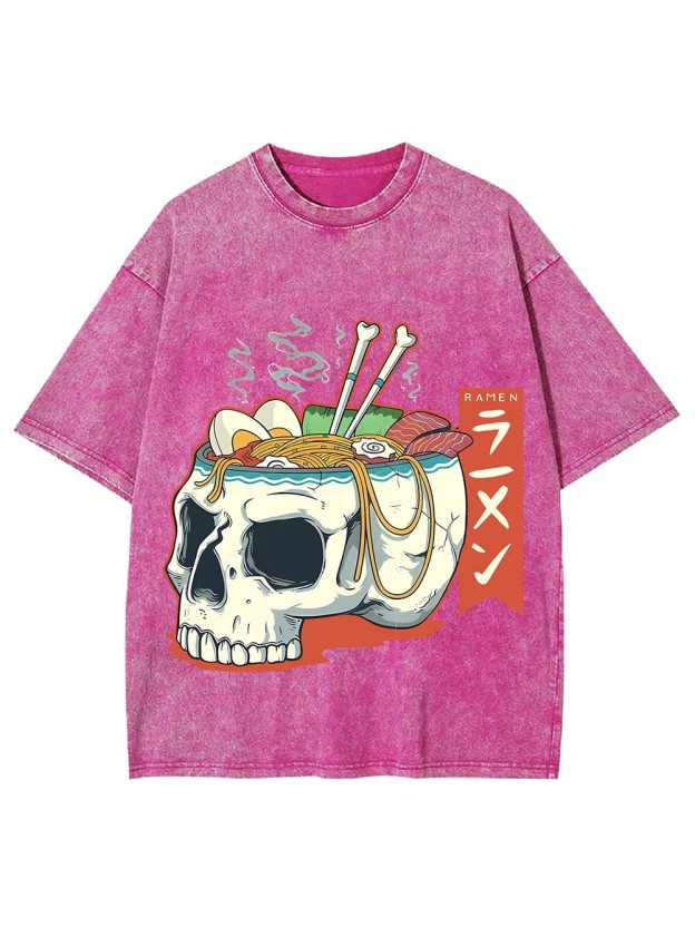 SKULL RAMEN DELIGHT WASHED TSHIRT