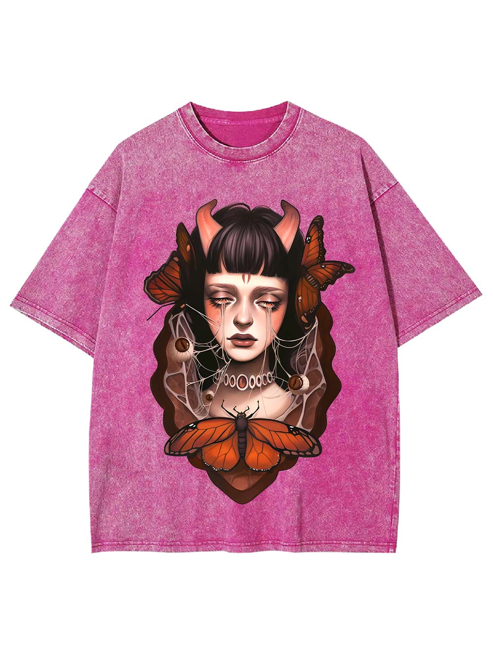 Butterfly Tears and Horns Washed Tshirt