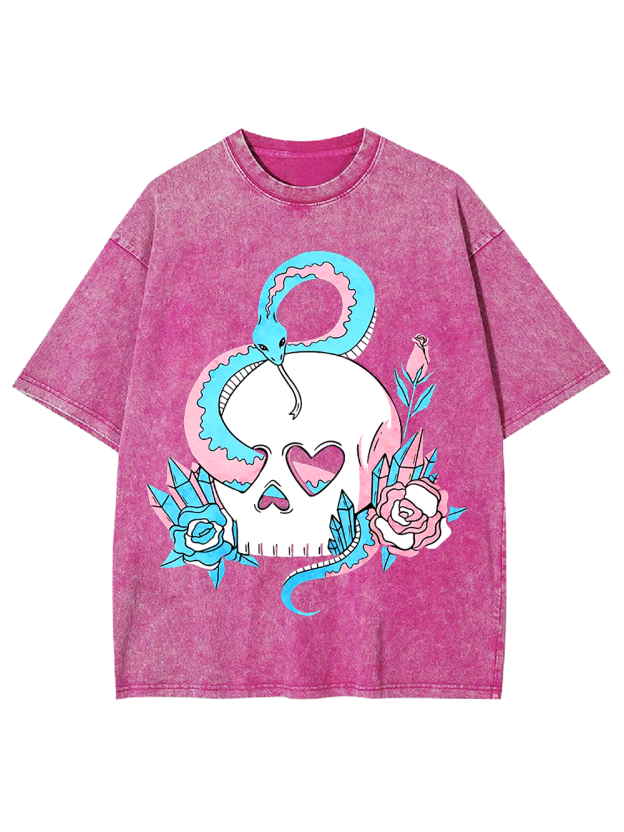 Serpent and Skull Elegance Washed Tshirt