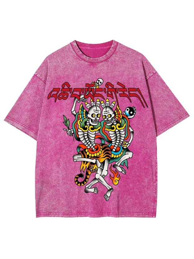 Dancing Skeleton Guardians Washed Tshirt