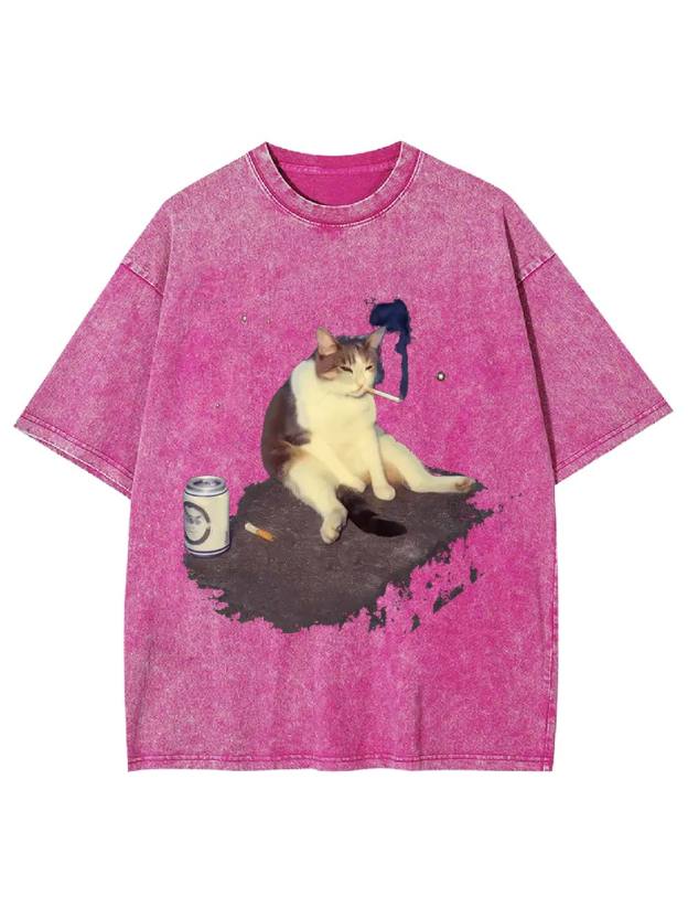 Chill Cat Vibes Washed Tshirt Washed Tshirt