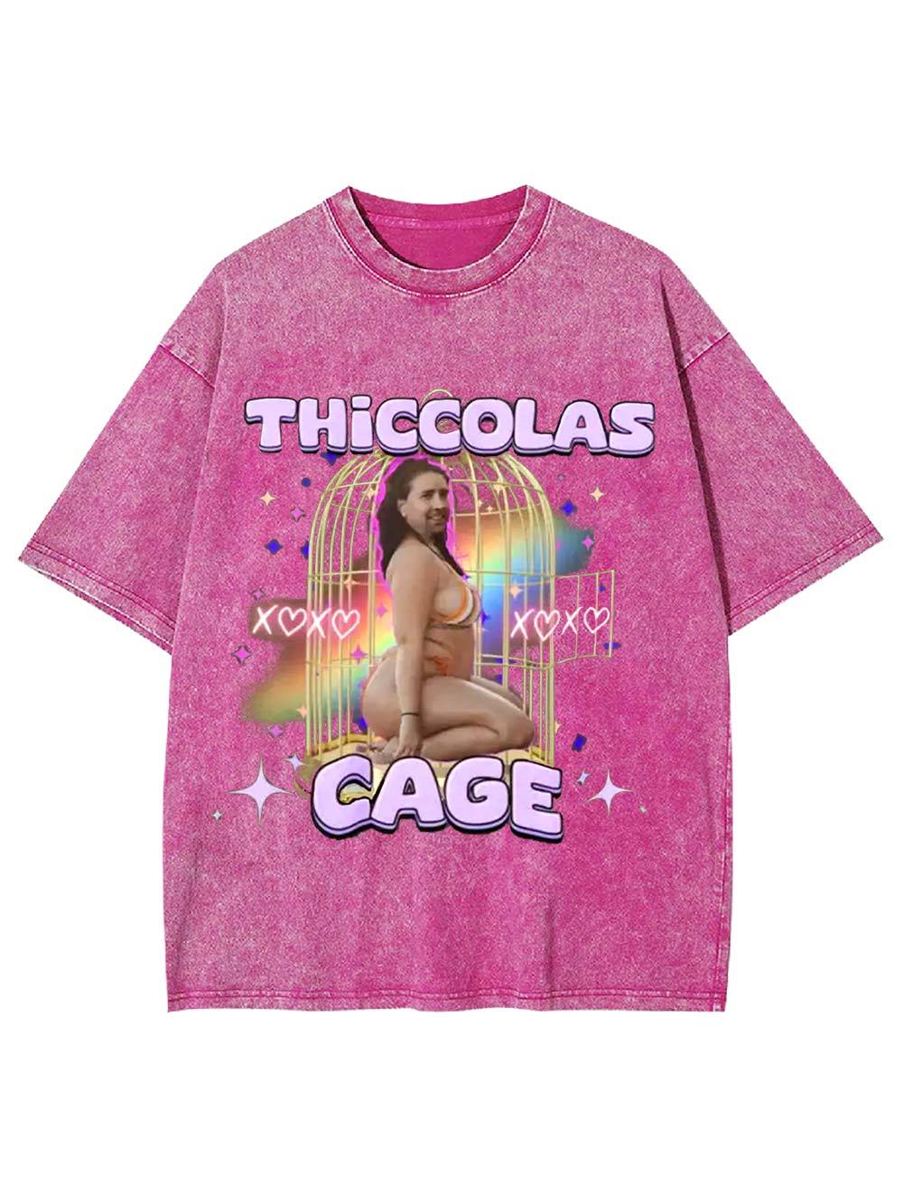 Thiccolas Cage Washed Tshirt Washed Tshirt