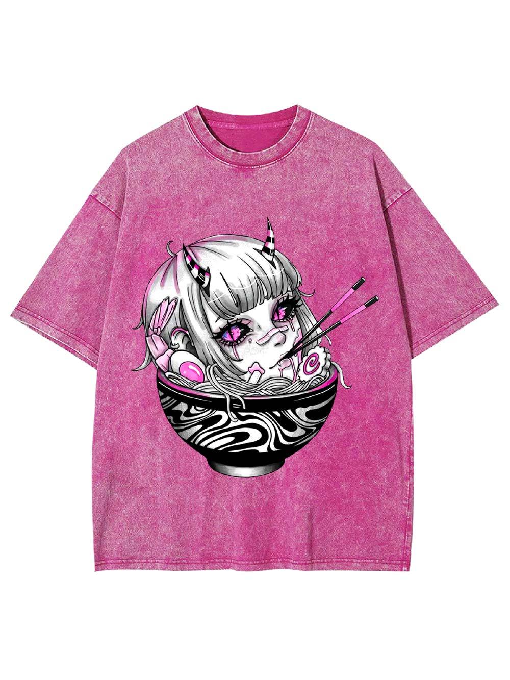 Demon in the Ramen Bowl Washed Tshirt