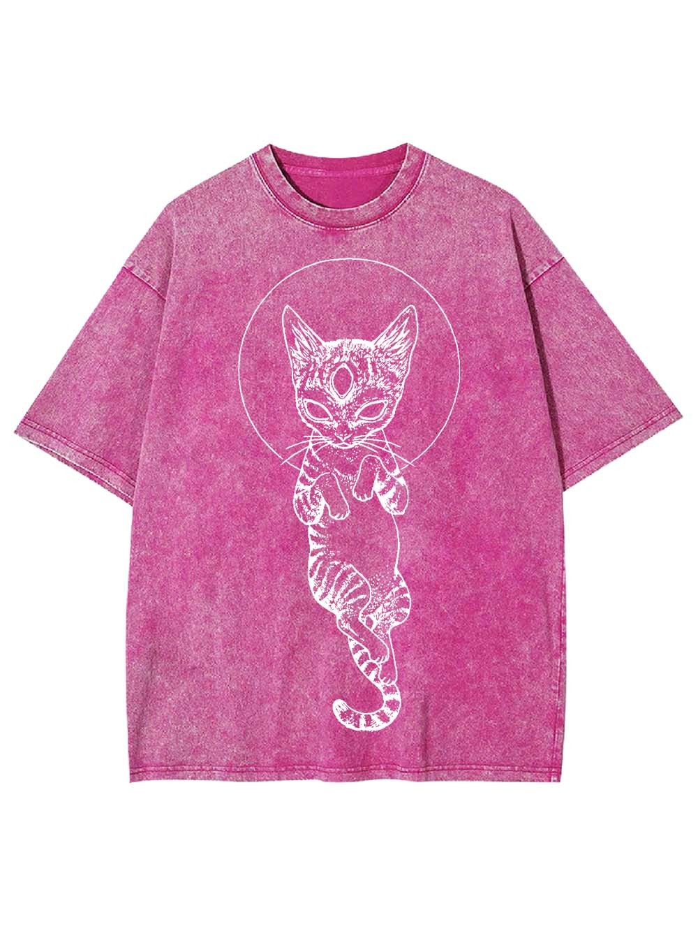 MYSTICAL THIRD-EYE CAT WASHED TSHIRT