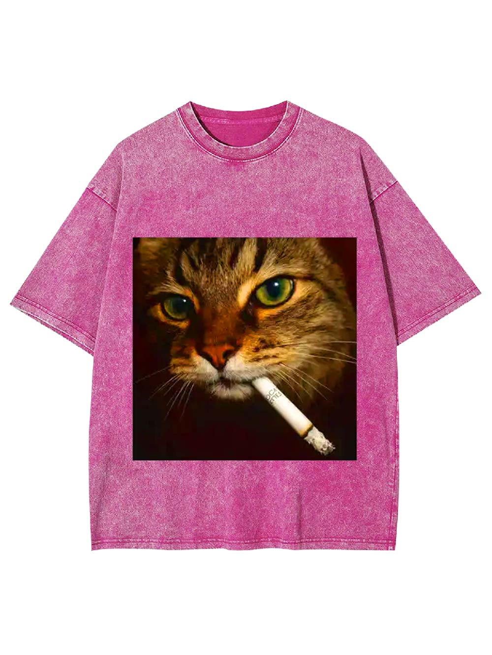 Smoking Cat Washed Tshirt