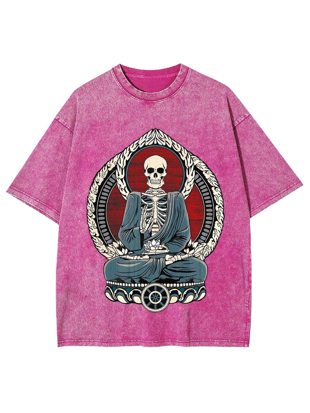 Skeleton Buddha Serenity Washed Tshirt