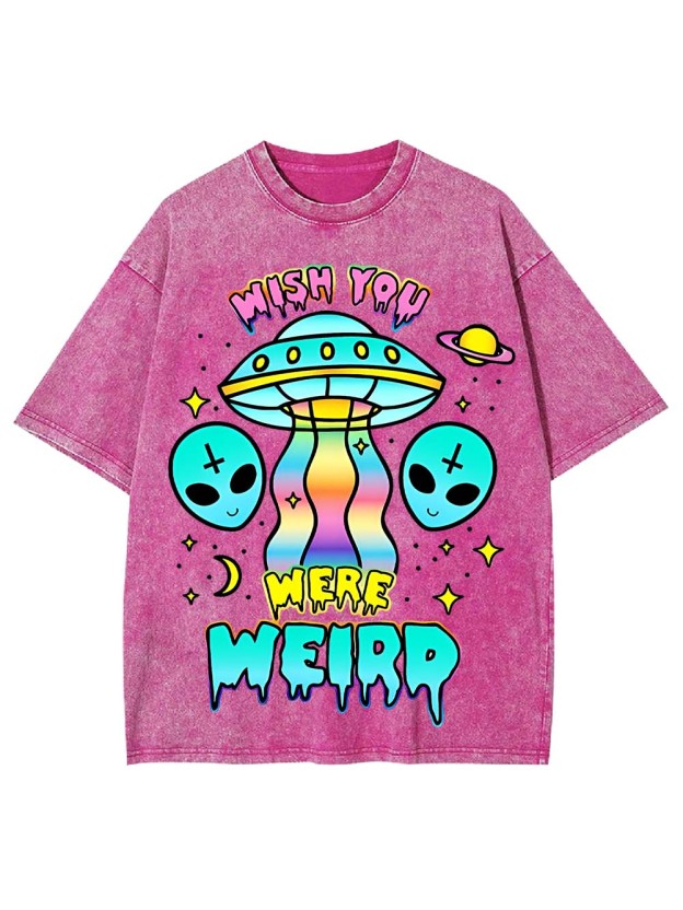 WISH YOU WERE WEIRD WASHED TSHIRT