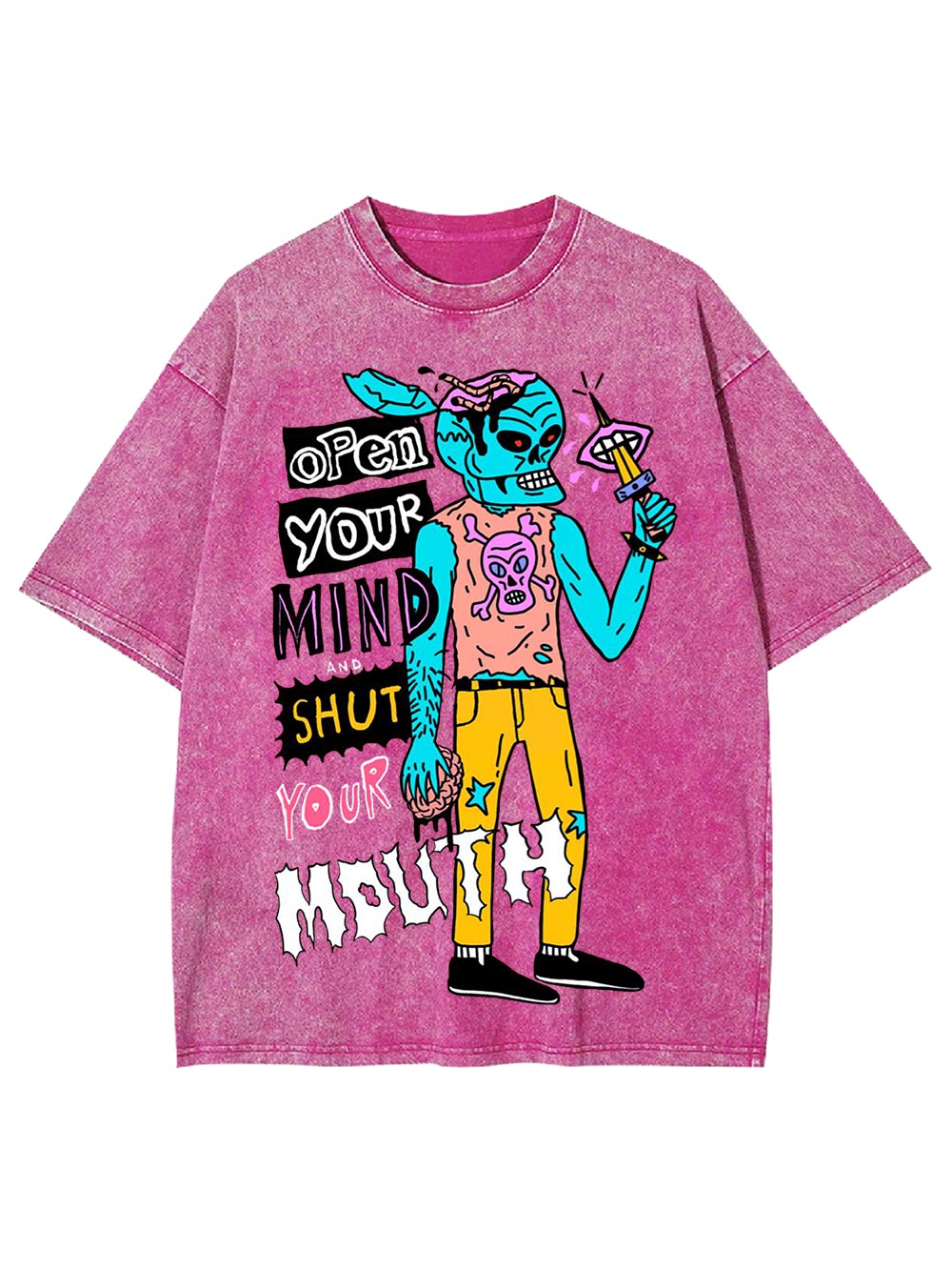 Open Your Mind And Shut Your Mouth Washed Tshirt