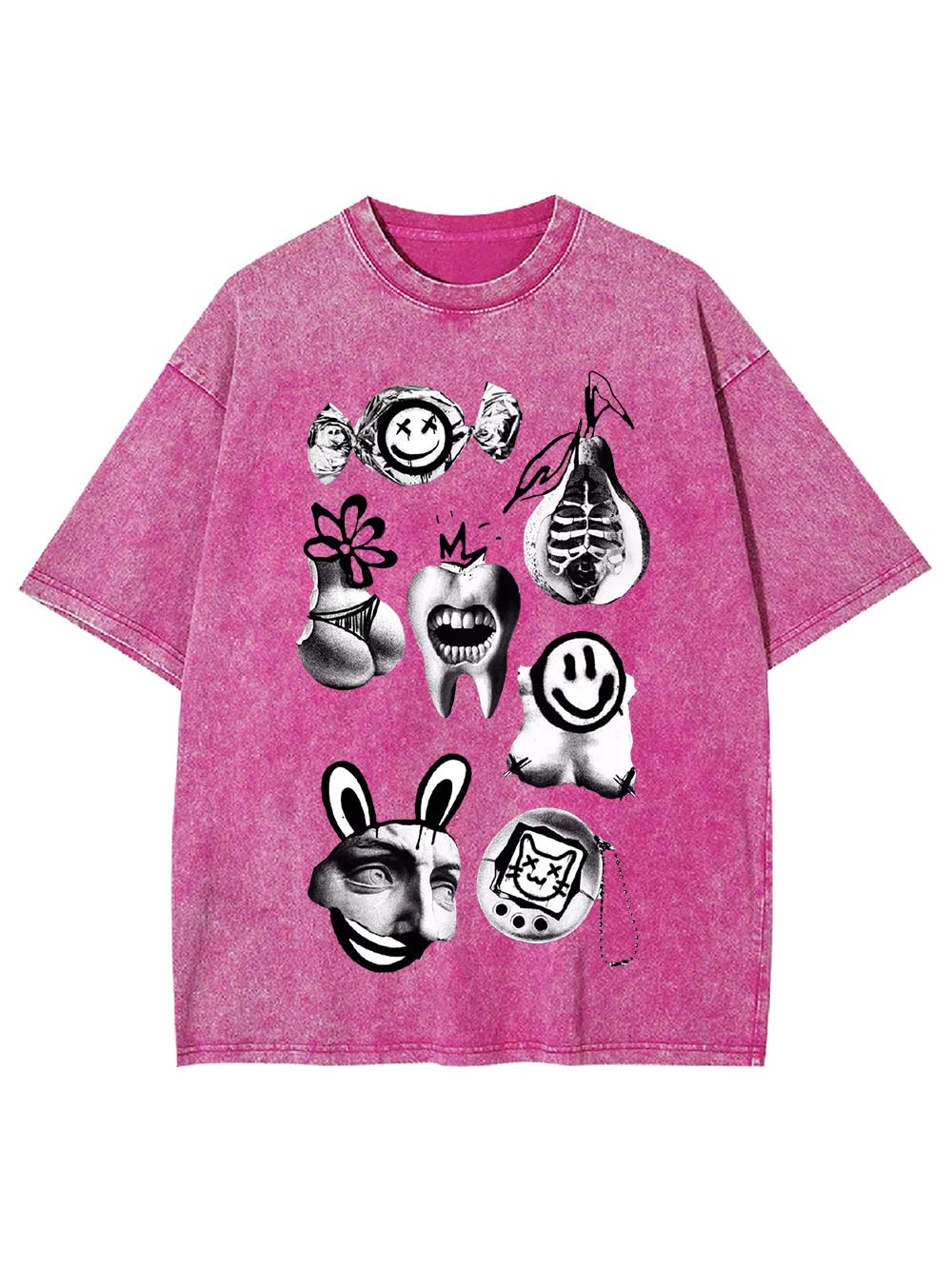 Abstract Chaos Collage Washed Tshirt