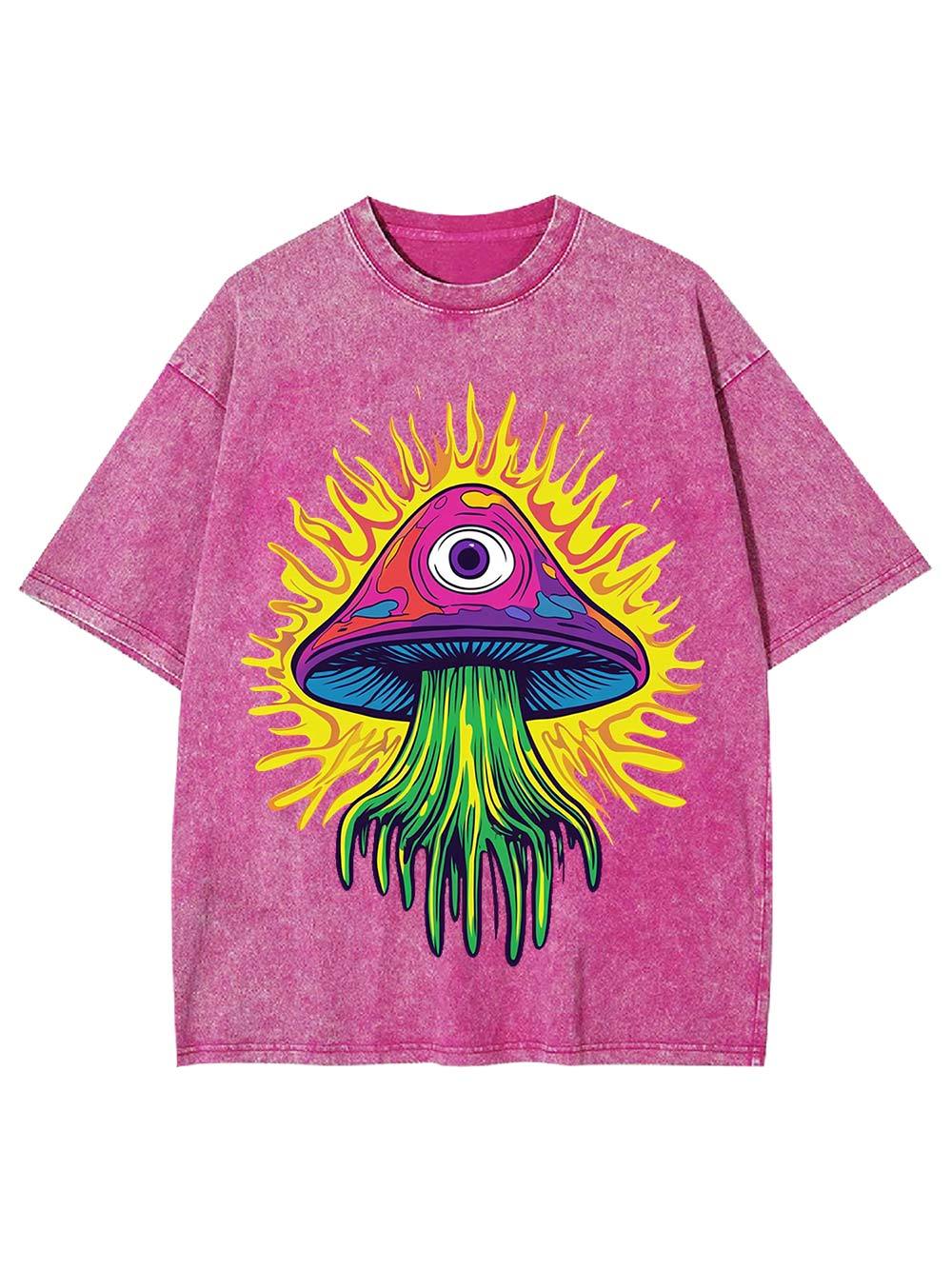 Trippy mushroom Washed Tshirt
