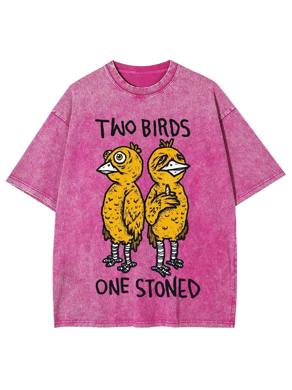 Two Birds One Stoned Washed Tshirt