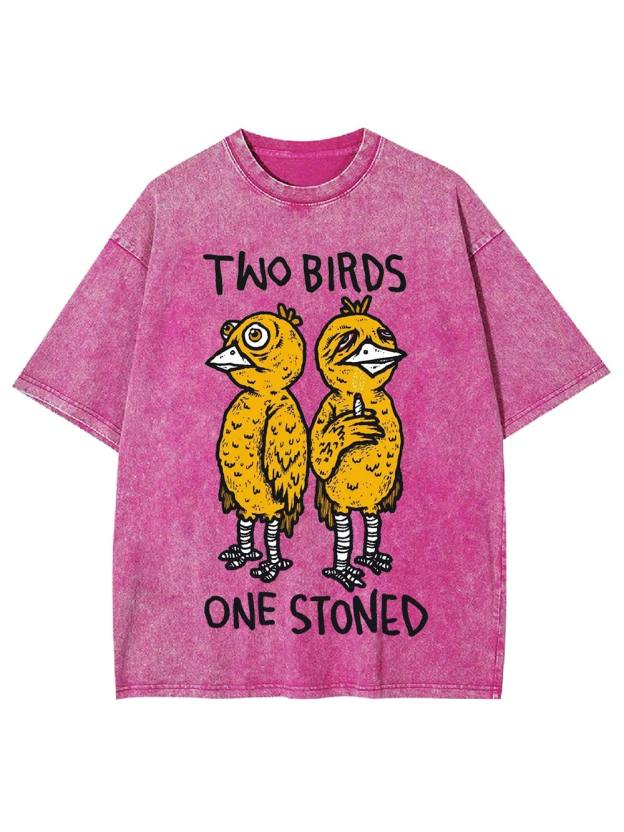 Two Birds One Stoned Washed Tshirt