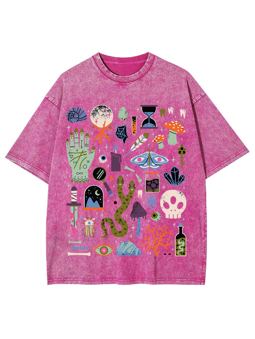 Eclectic Mystical Symbols Washed Tshirt