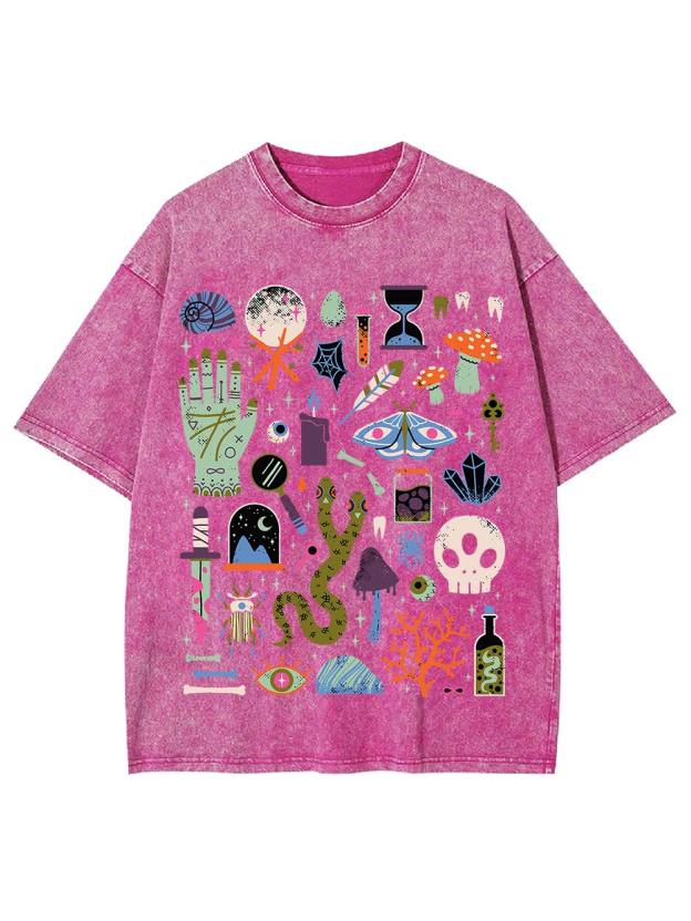 Eclectic Mystical Symbols Washed Tshirt