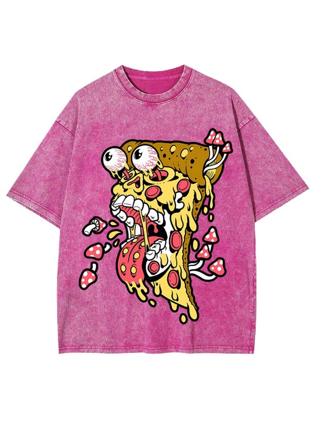 Trippy Pizza Madness Washed Tshirt