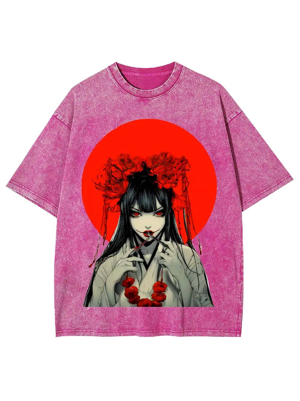 Crimson Enchantress Washed Tshirt-ClassyOutlaw Sale