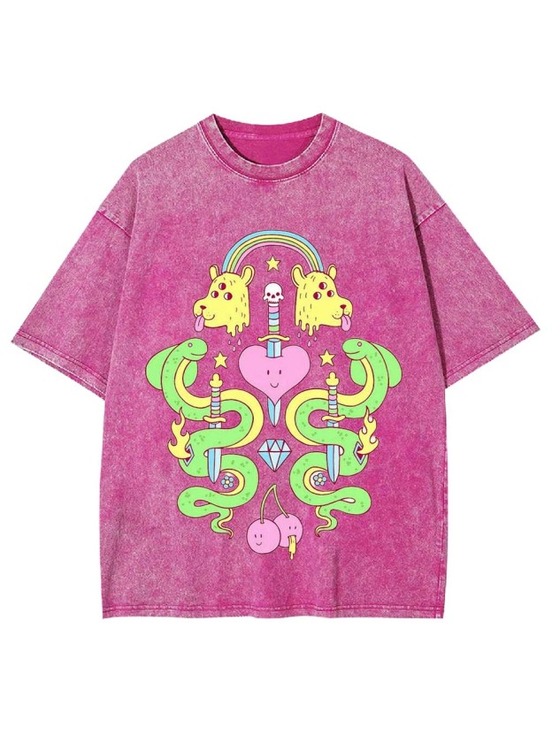 Serpents And Symbols Washed Tshirt