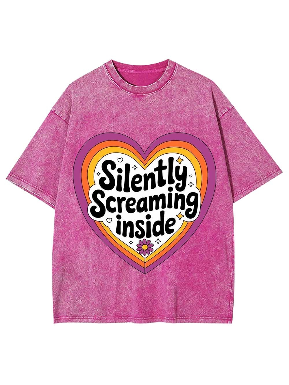 SILENTLY SCREAMING INSIDE WASHED TSHIRT