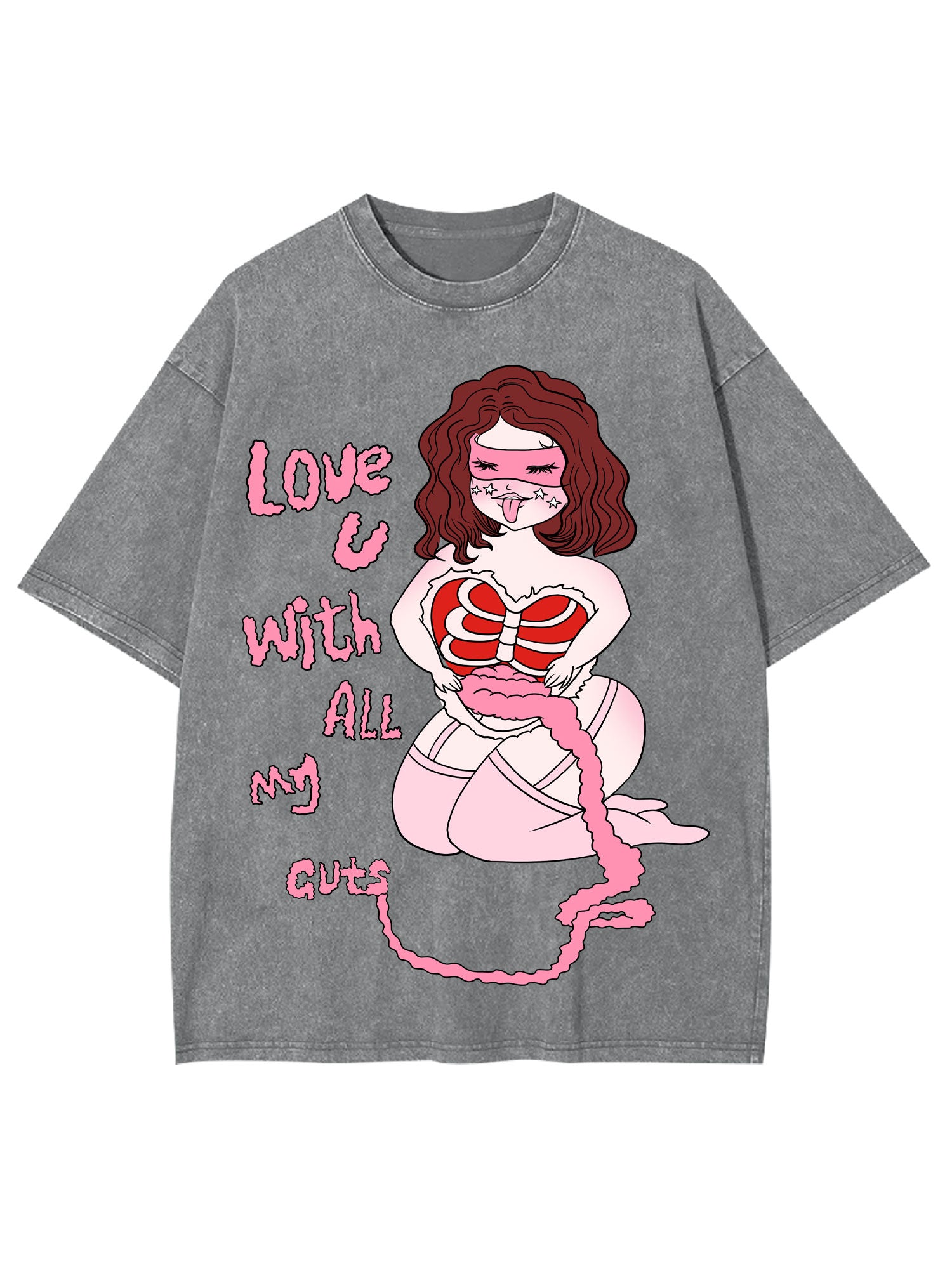 Love You With All My Guts Washed Tshirt