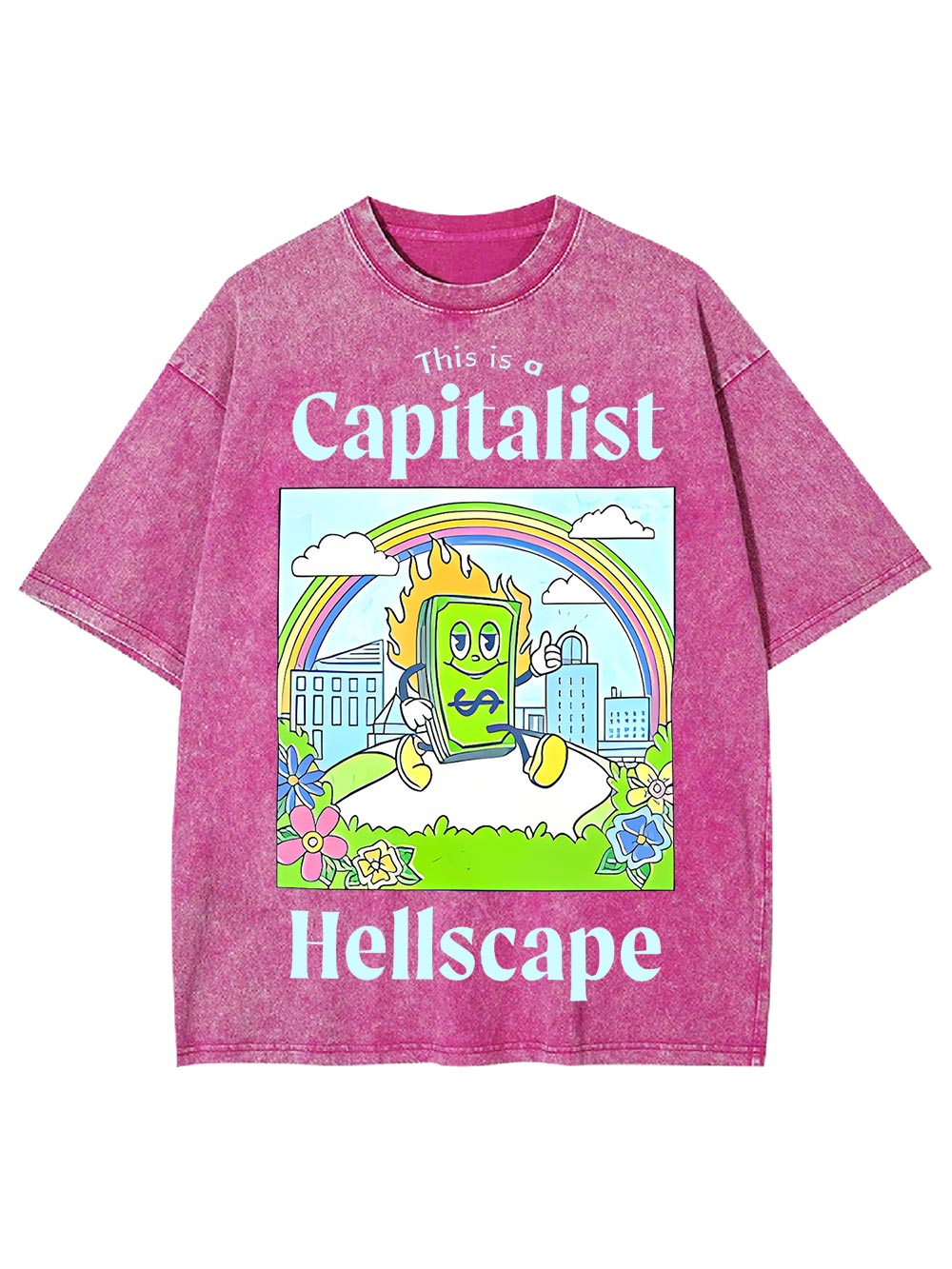 This Is A Capitalist Hellscape Washed Tshirt
