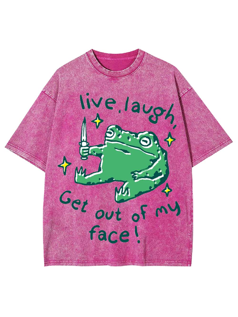 Live, Laugh, Threaten Washed Tshirt