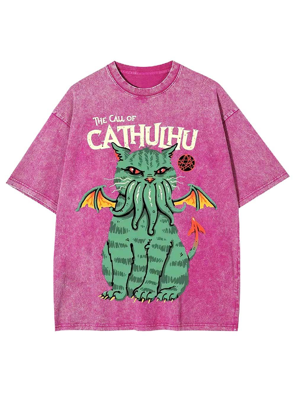The Call of Cathulhu Washed Tshirt
