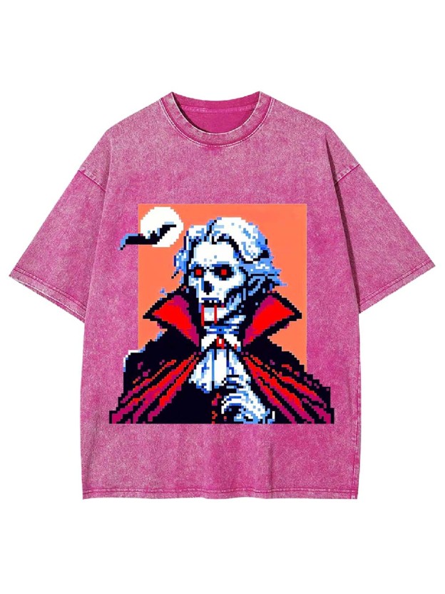 Pixelated Vampire Washed Tshirt