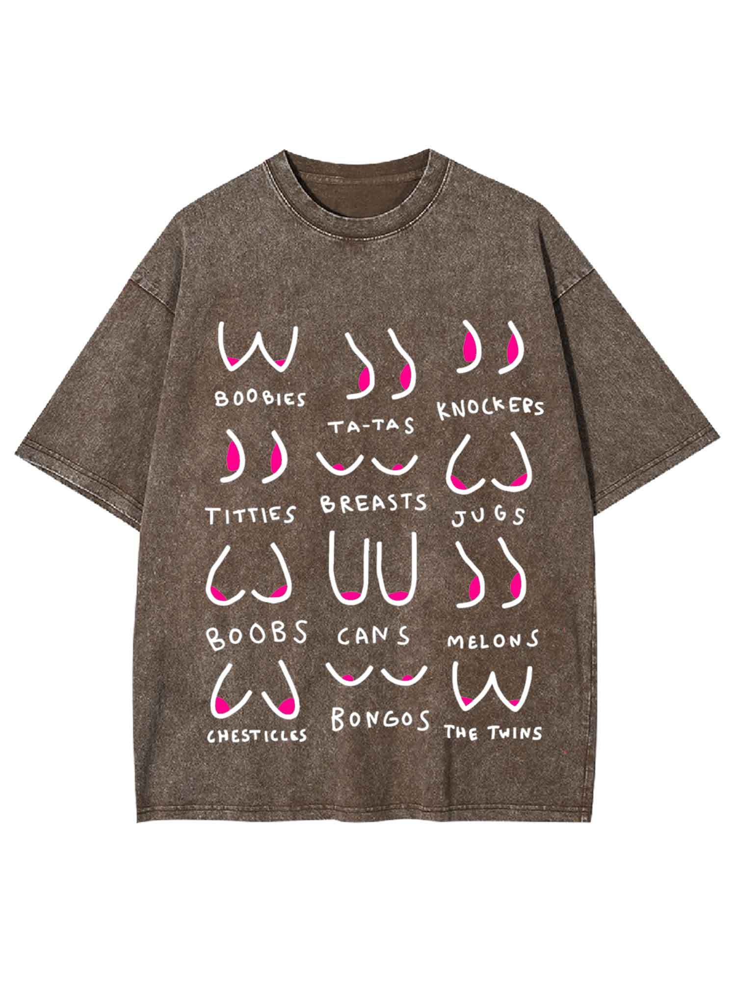 Breasts Slang Washed Tshirt