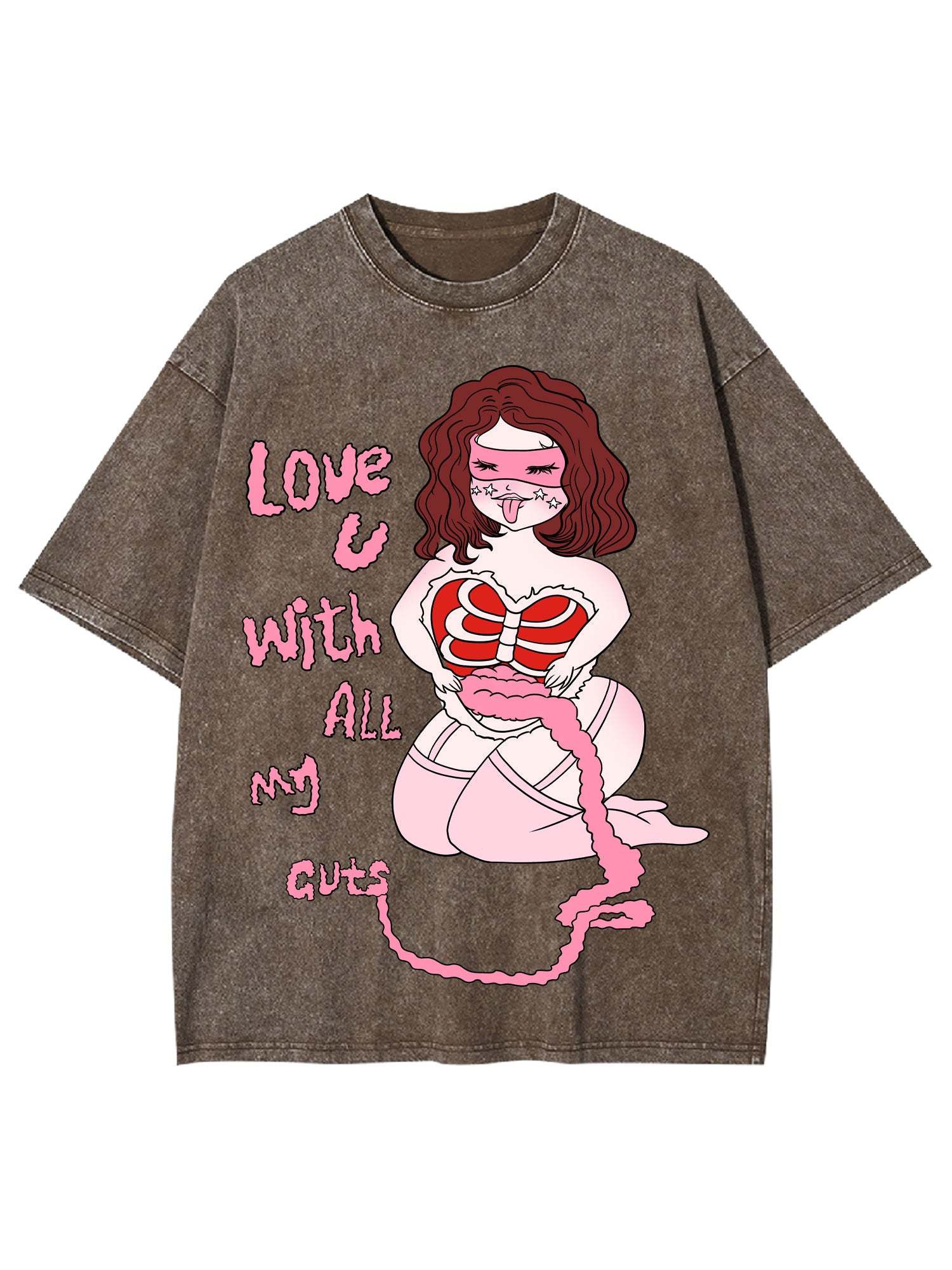 Love You With All My Guts Washed Tshirt