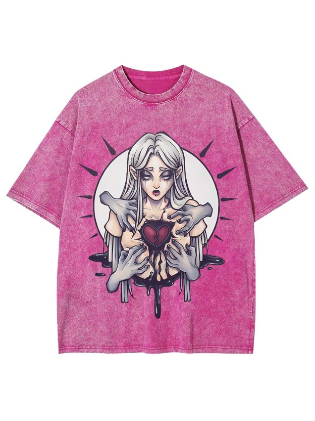 BROKEN HEART GRASP WASHED TSHIRT