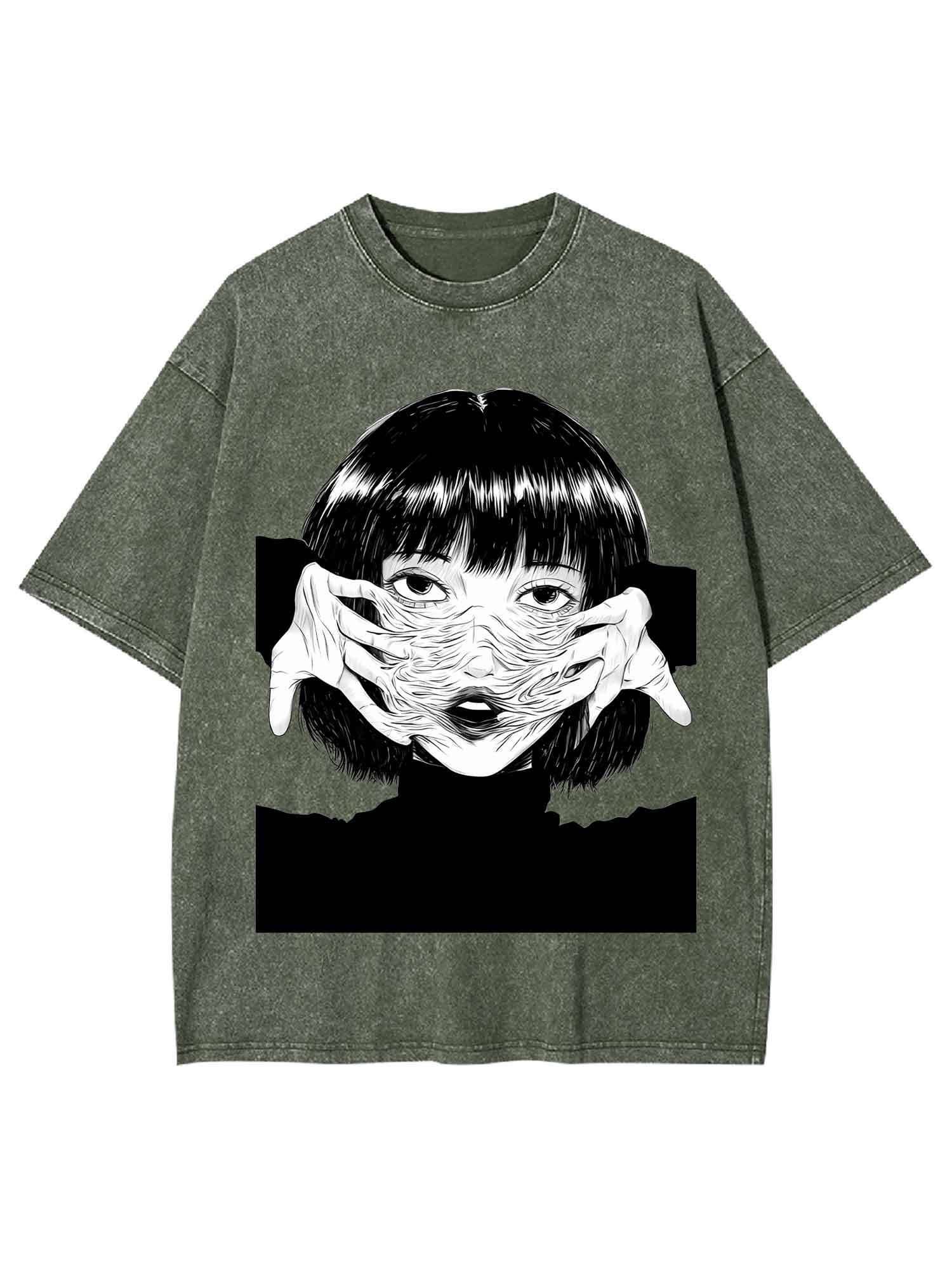 Human Skin Mask Washed Tshirt