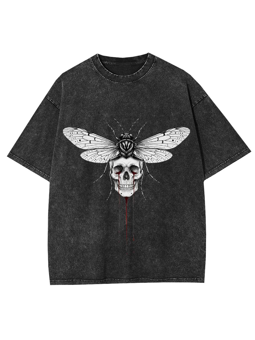 Skull Moth Washed Tshirt