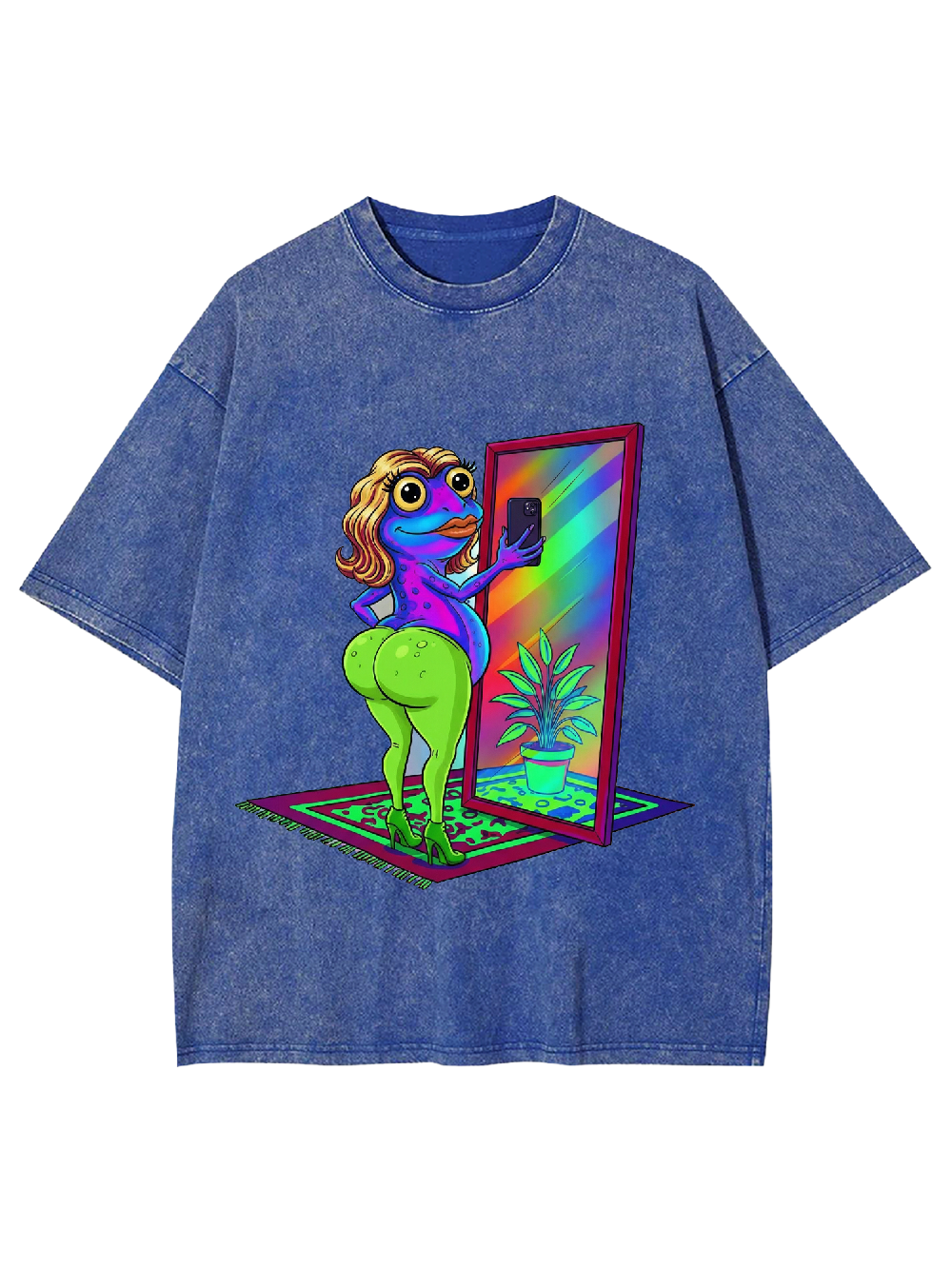 "Selfie Frog Diva Washed Tshirt