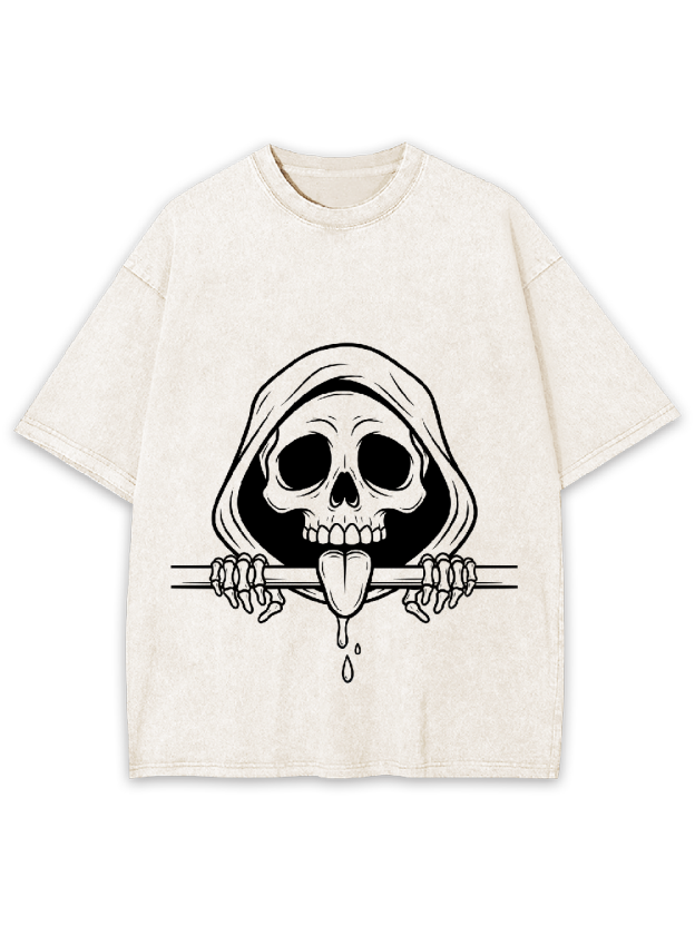 Skull Phantom Lick Washed Tshirt