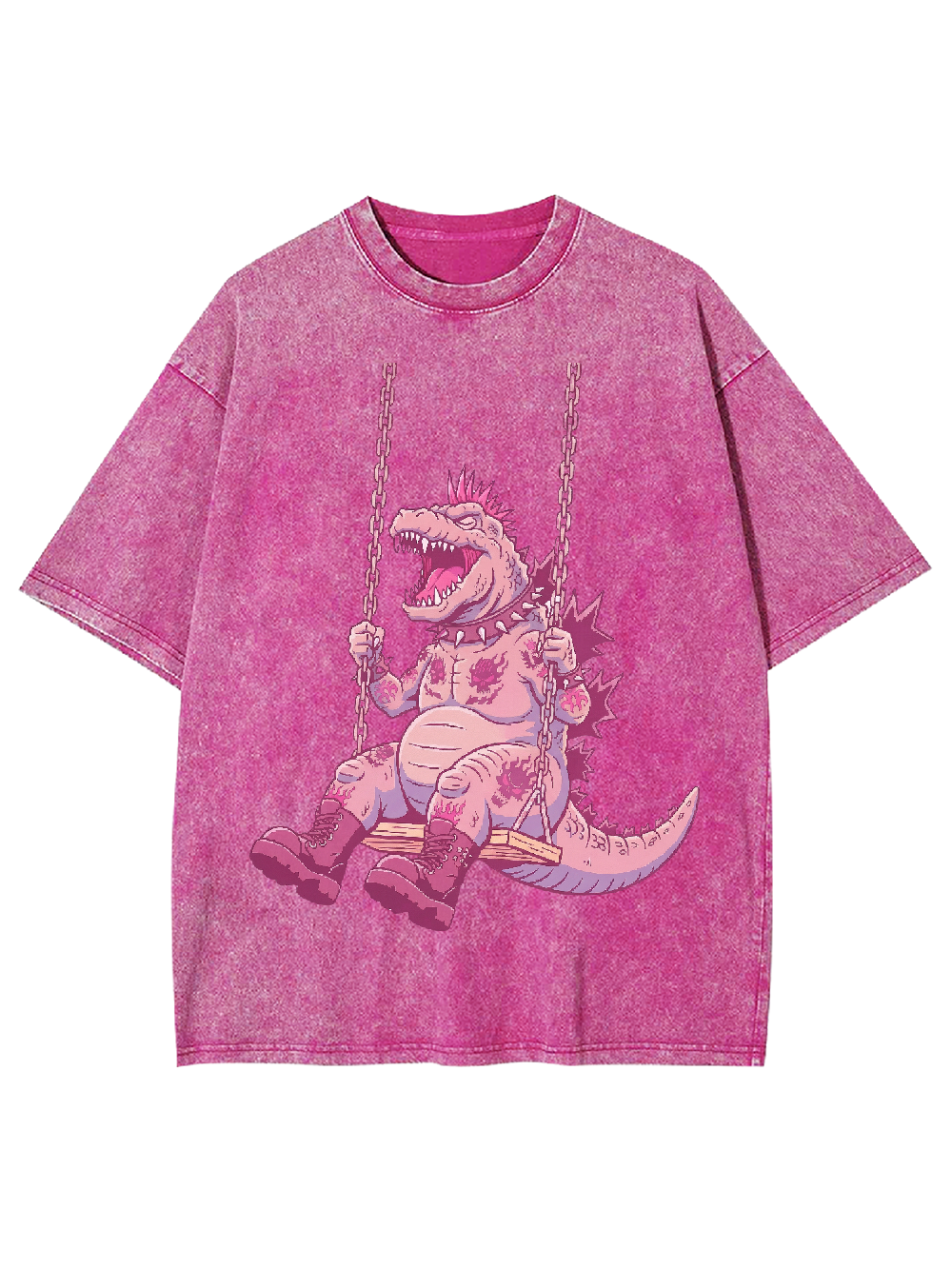 Swinging Pink Dino Washed Tshirt
