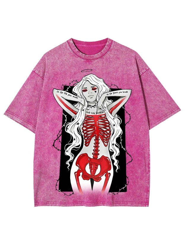 Angelic Skeleton Washed Tshirt