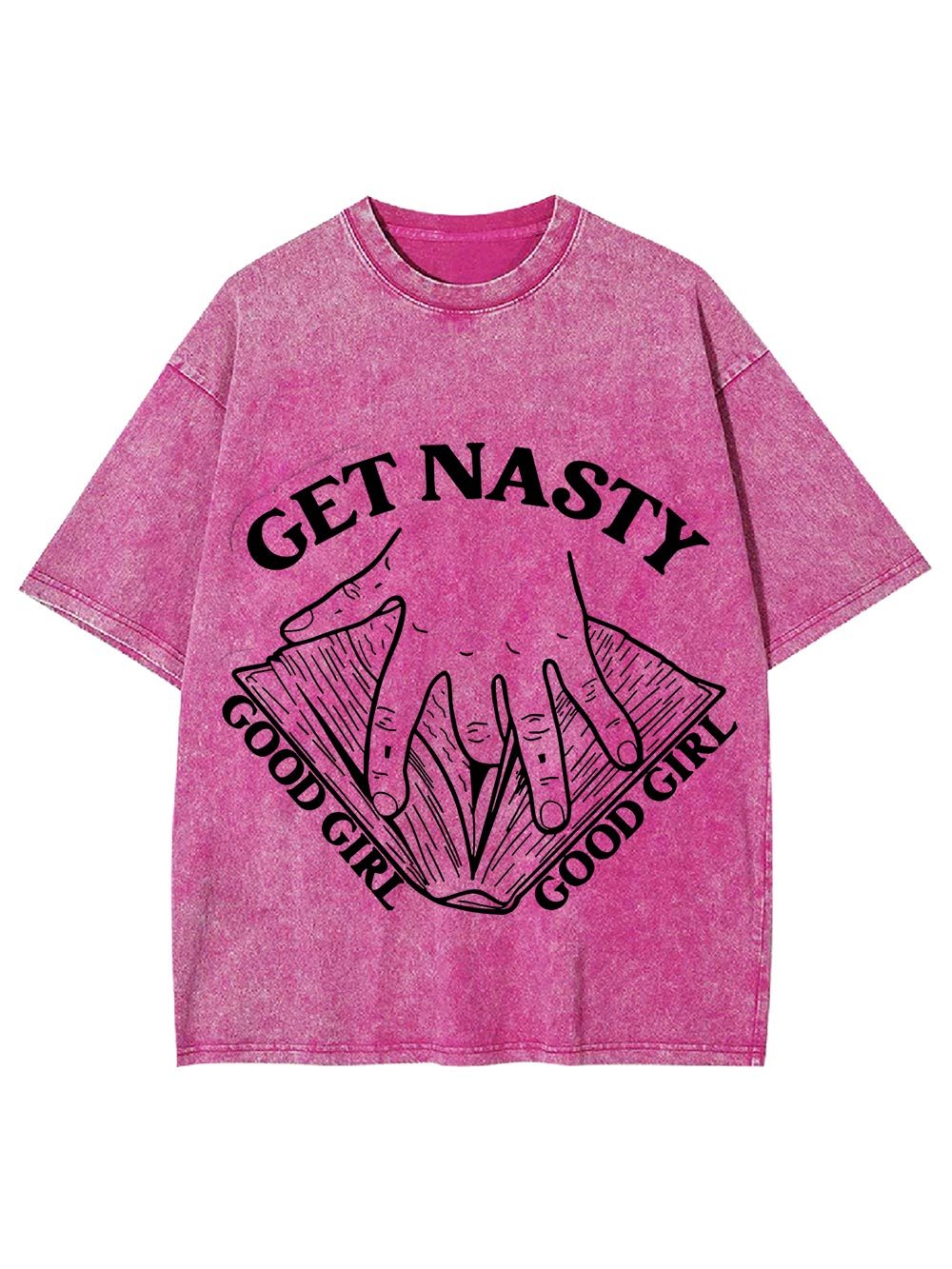 Get Nasty Good Girl Washed Tshirt-ClassyOutlaw Sale
