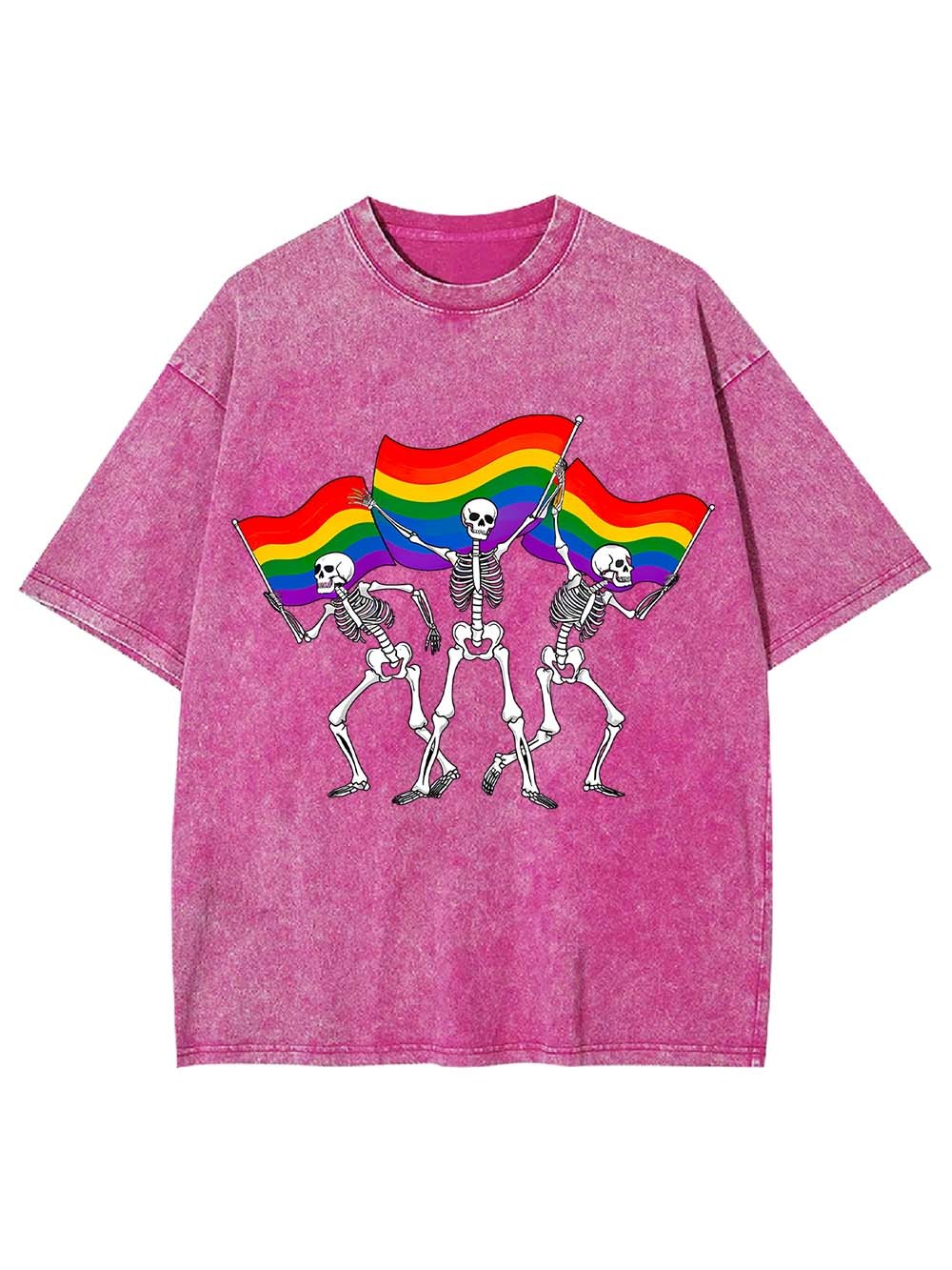 Pride Parade Skeletons Washed Tshirt