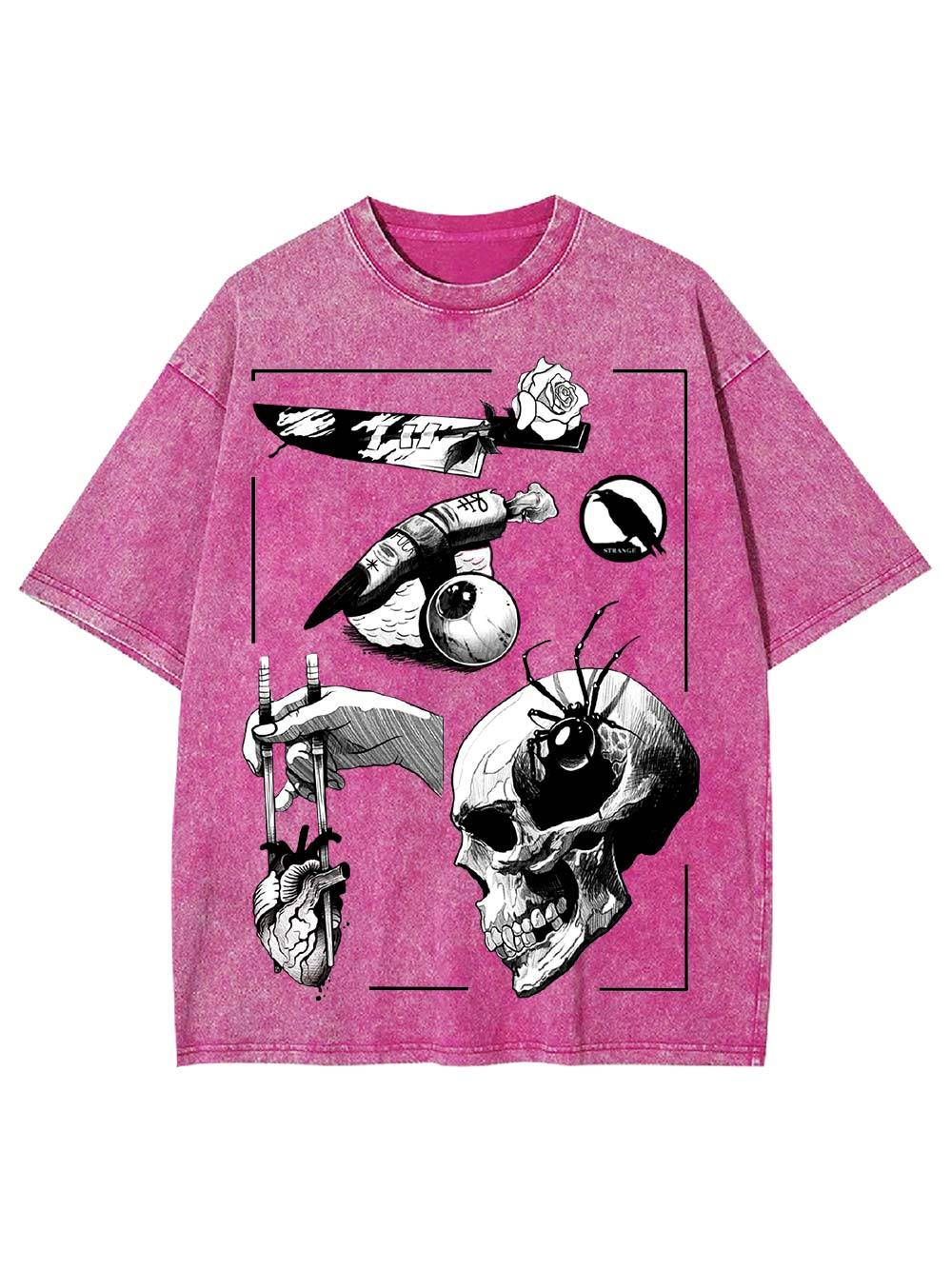 Dark Surreal Illustrations Washed Tshirt