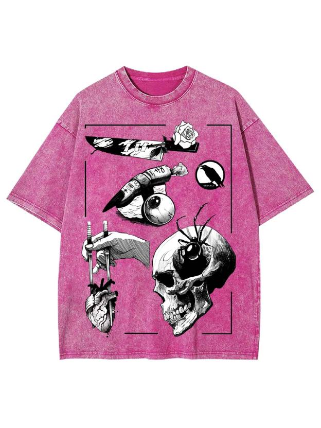 Dark Surreal Illustrations Washed Tshirt