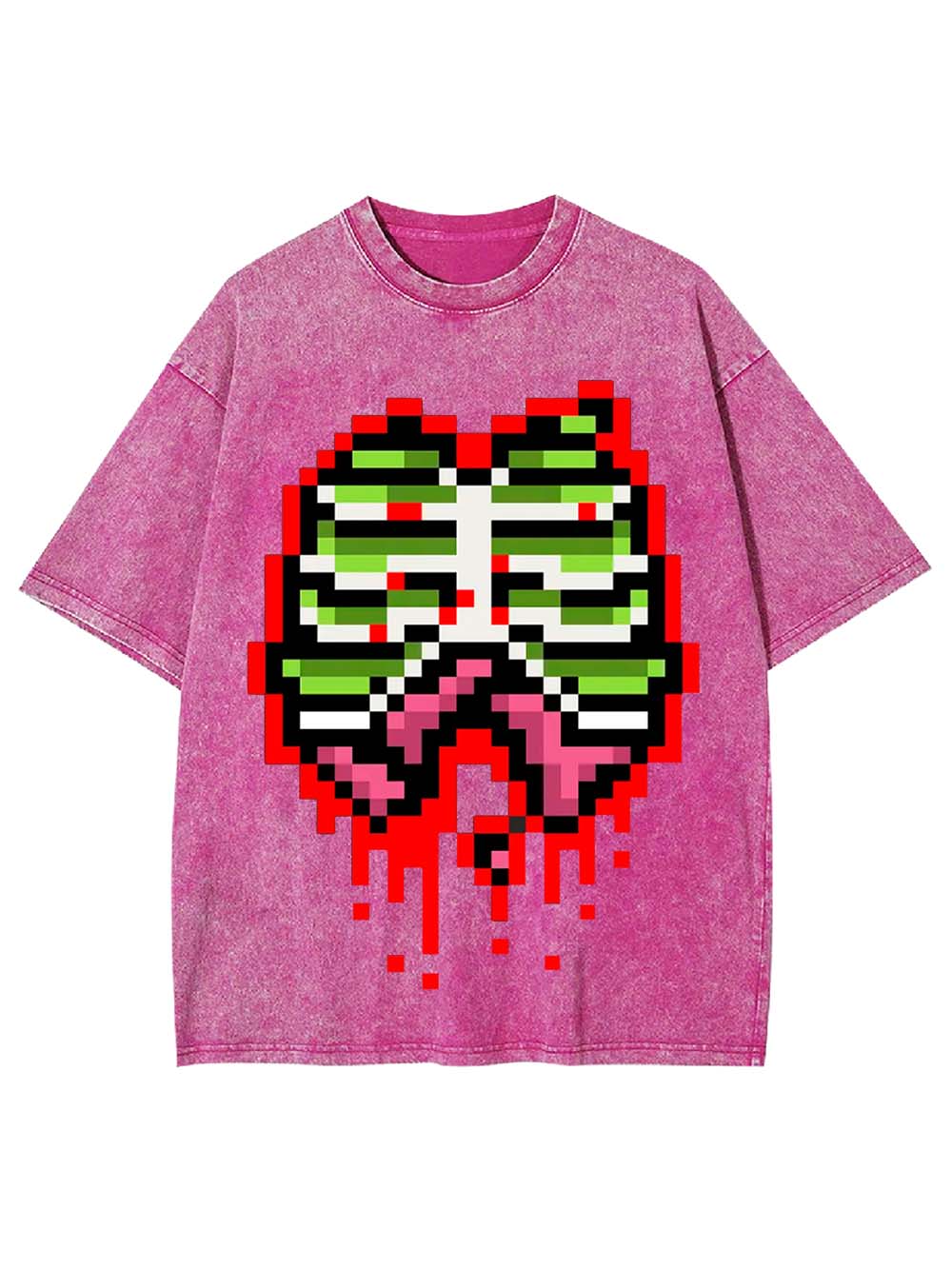 Pixel Ribs Washed Tshirt