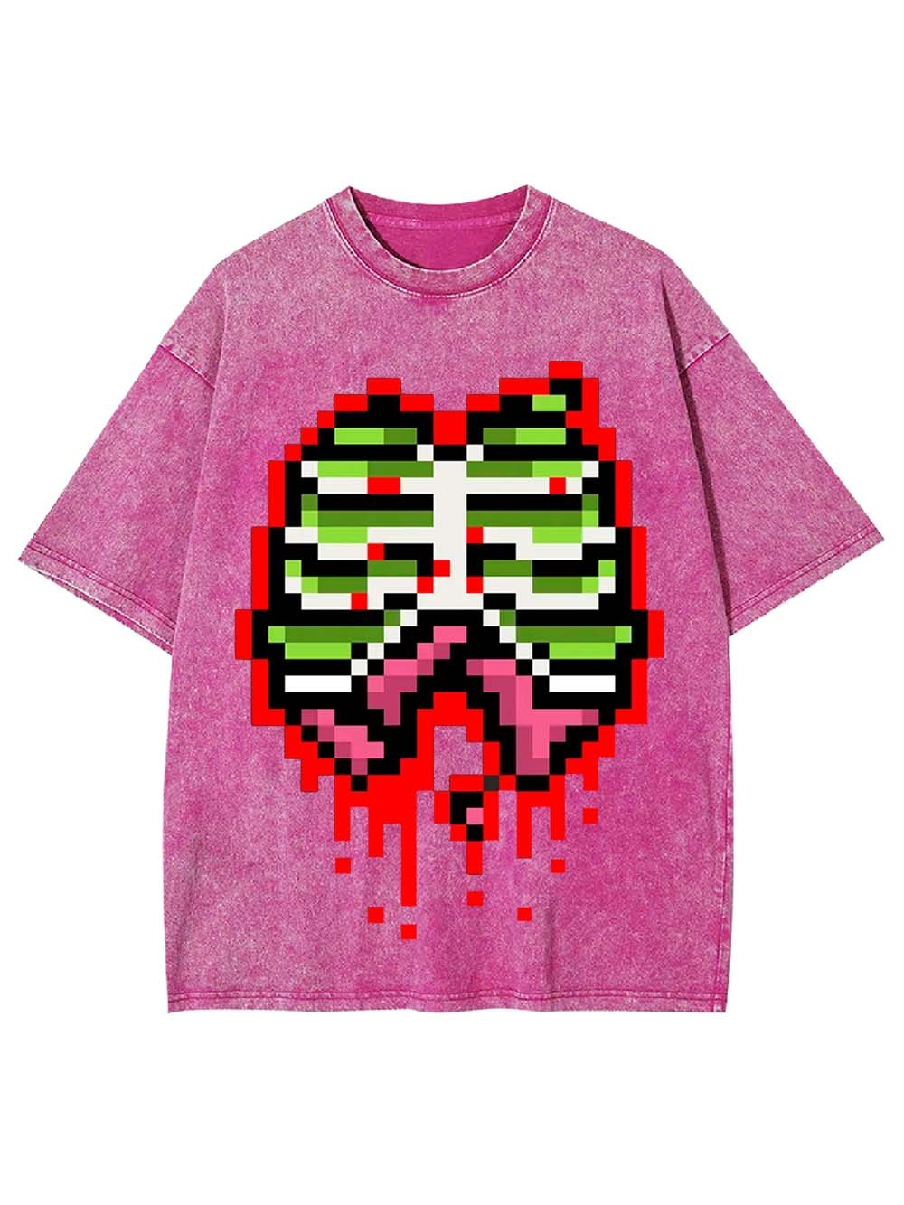 Pixel Ribs Washed Tshirt