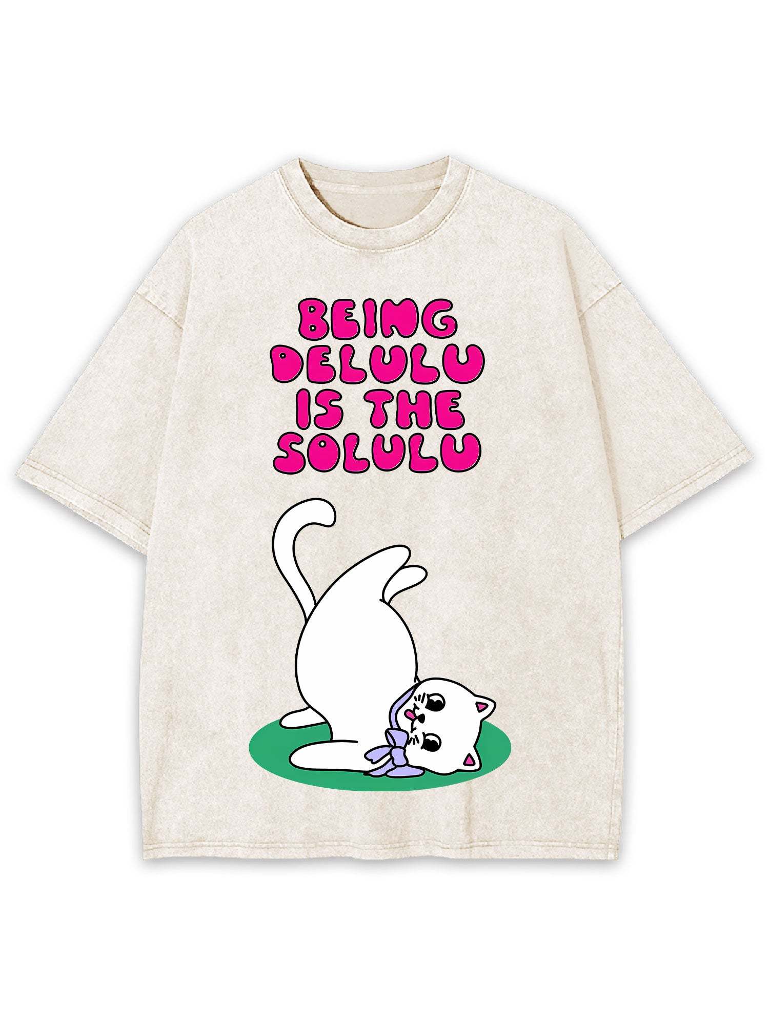 Being Delulu Is The Solulu Washed Tshirt-ClassyOutlaw Sale