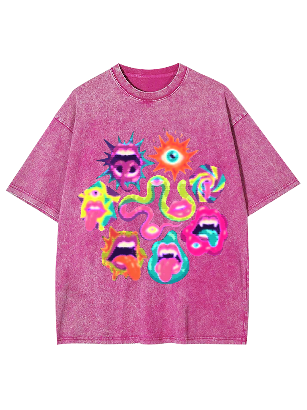 Psychedelic Faces Washed Tshirt