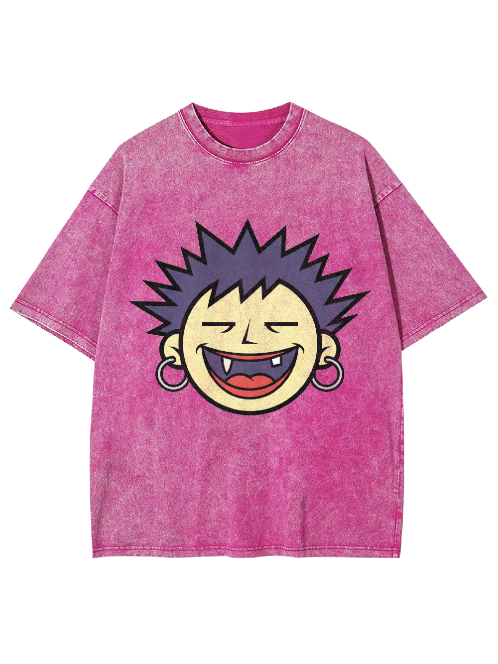 Squinty-Eyed Punk Face Washed Tshirt