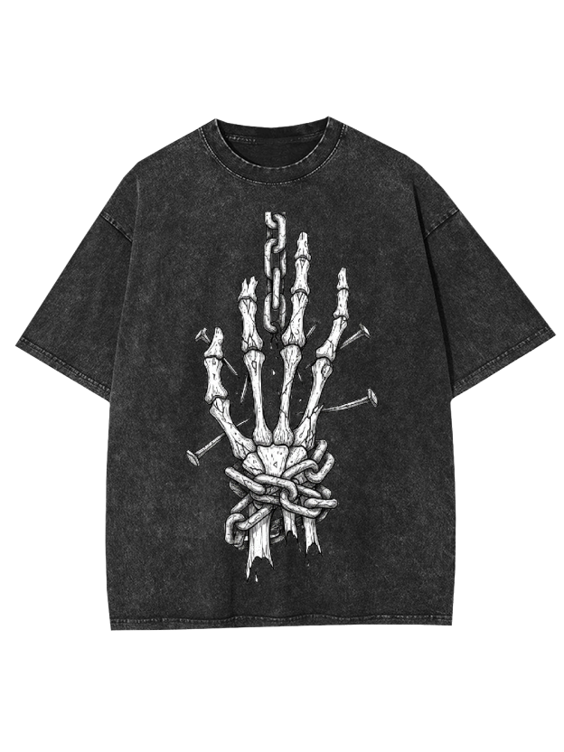 Chained Skeleton Hand Washed Tshirt