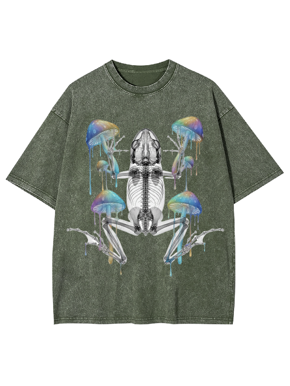 Perspective Skeleton Frog Washed Tshirt