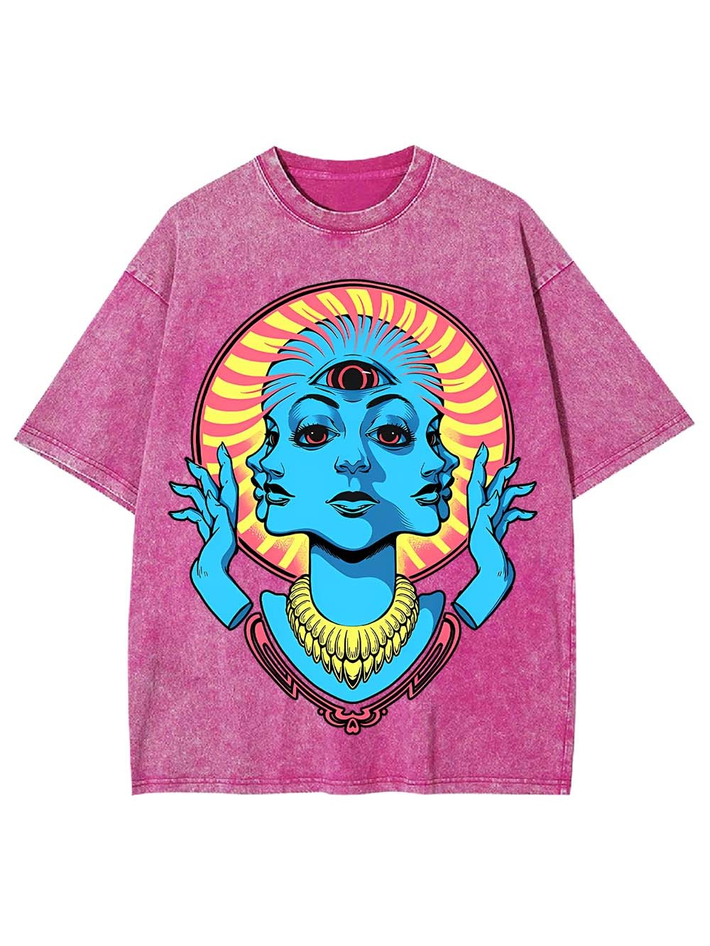 Triple Face Oracle Washed Tshirt