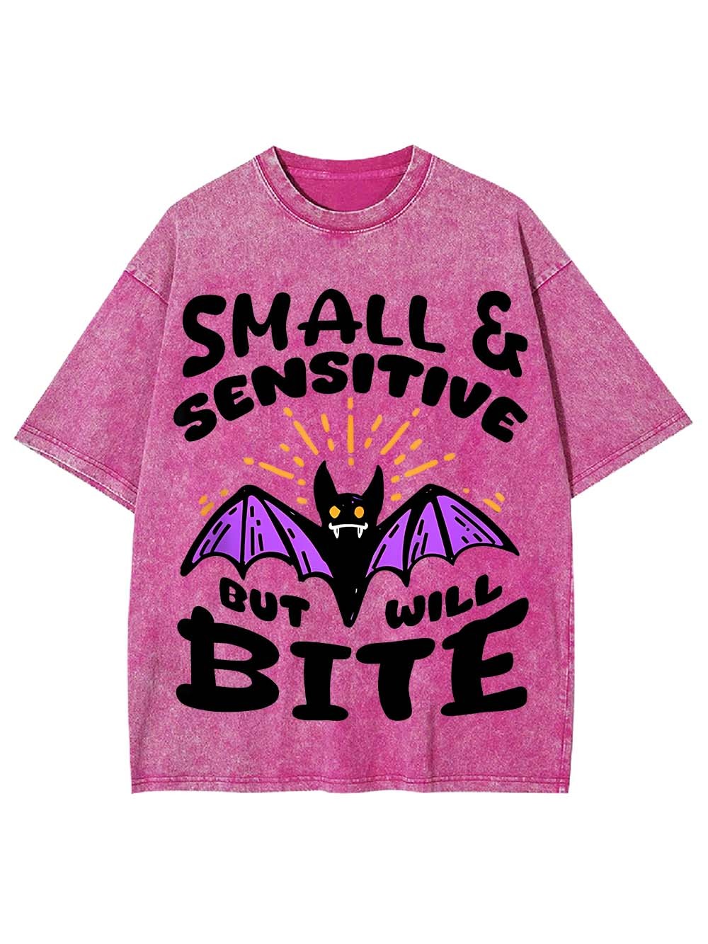 Small & Sensitive But Will Bite Washed Tshirt