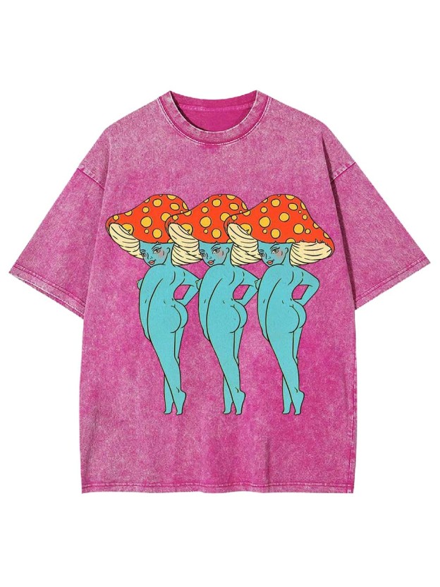 Mushroom Trio Beauties Washed Tshirt